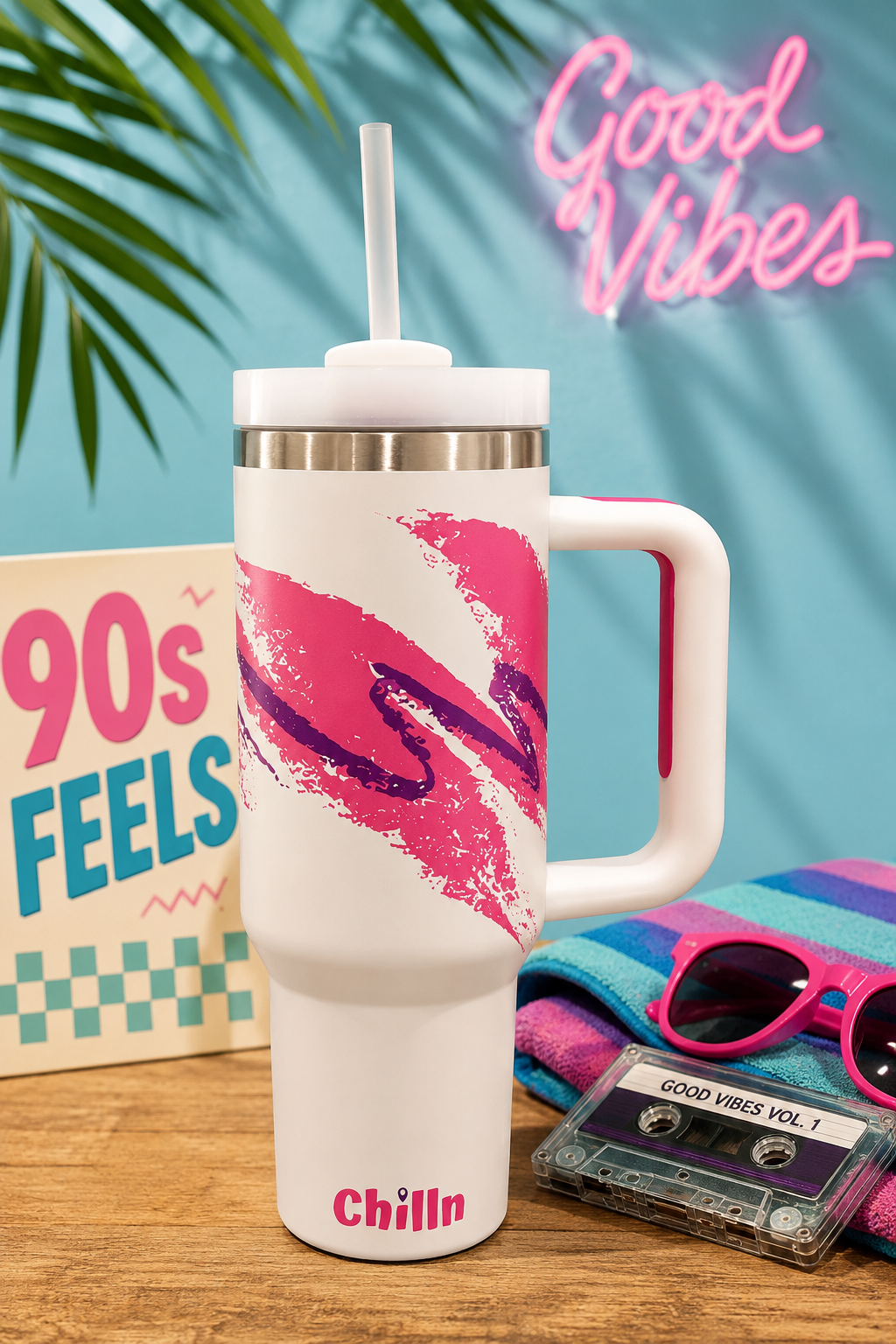 Pink Retro 40oz Tumbler