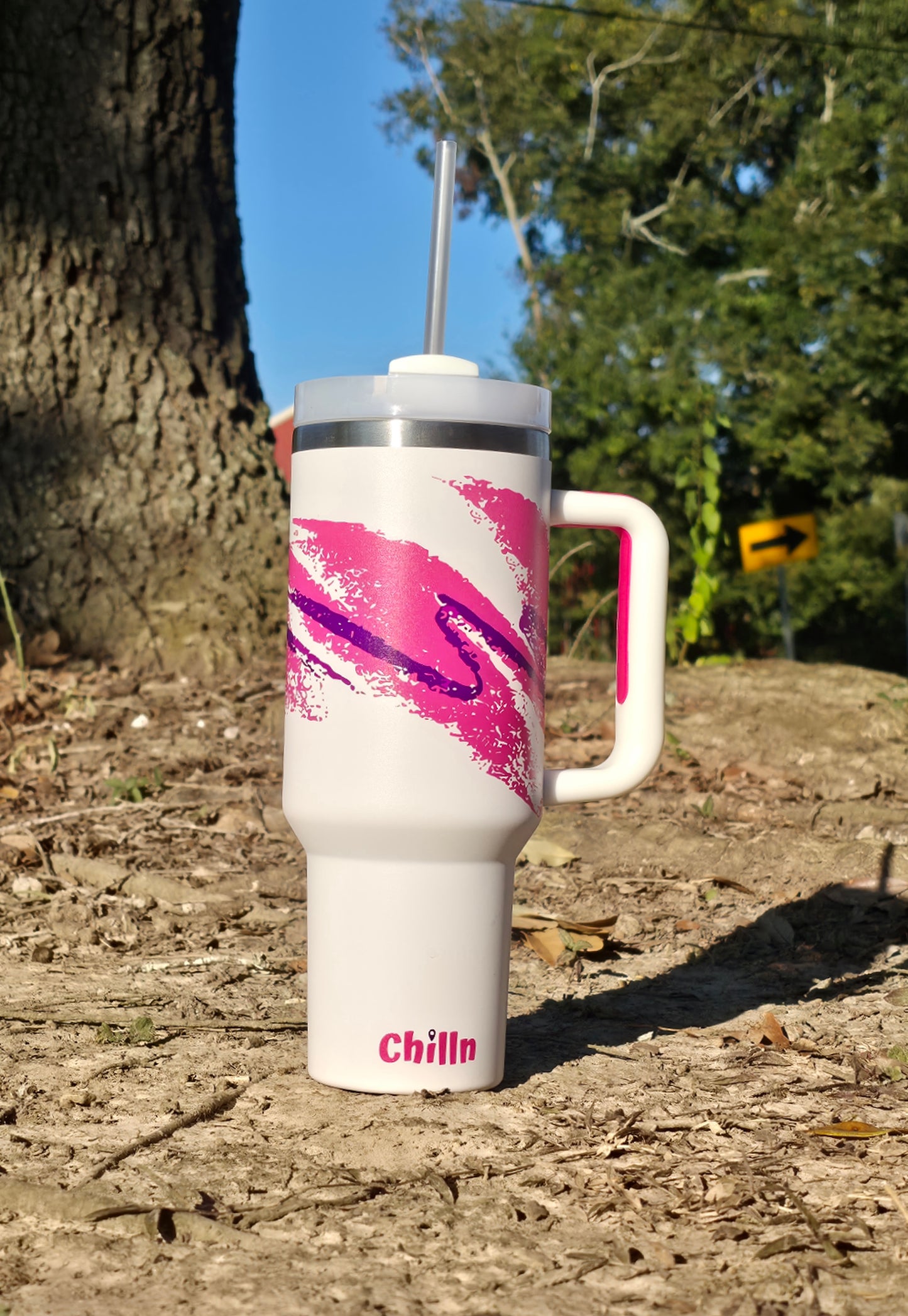 40oz Pink Retro Stainless Tumbler - 90s Style insulated Cup