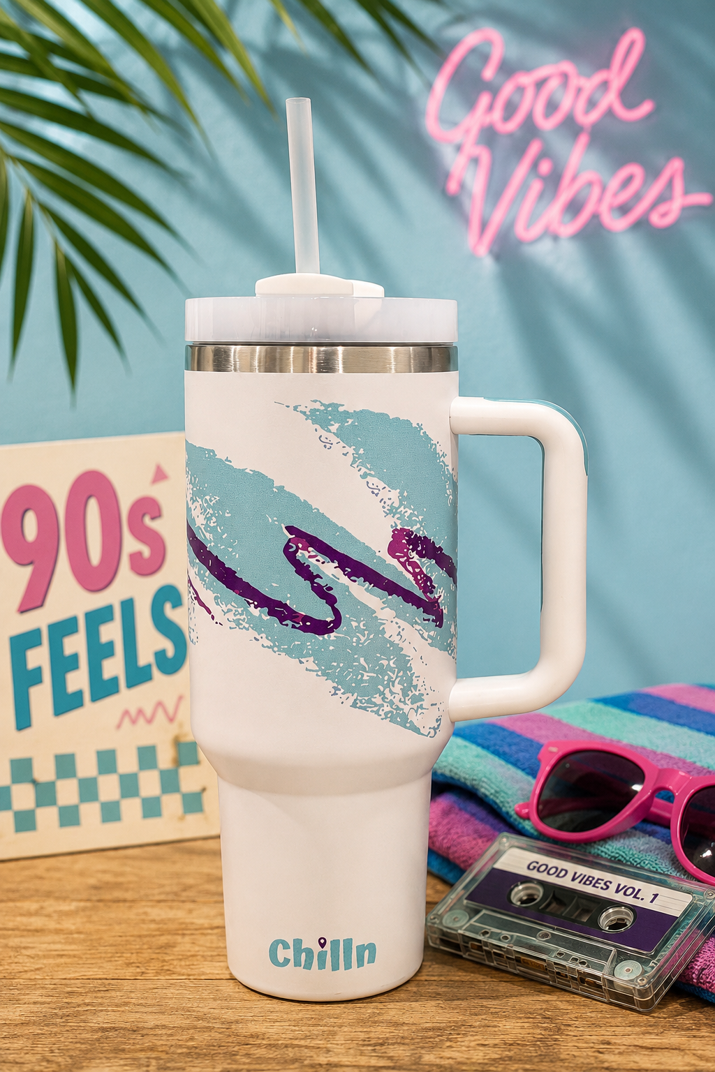 Turquoise Retro 40oz Tumbler